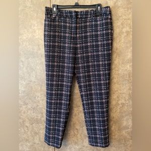 Liz Claiborne Career Classic Tapered leg Pants Black White Beige Pink Stripes 6